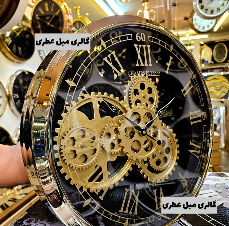 ساعت دیواری فلزی چرخ دنده ای