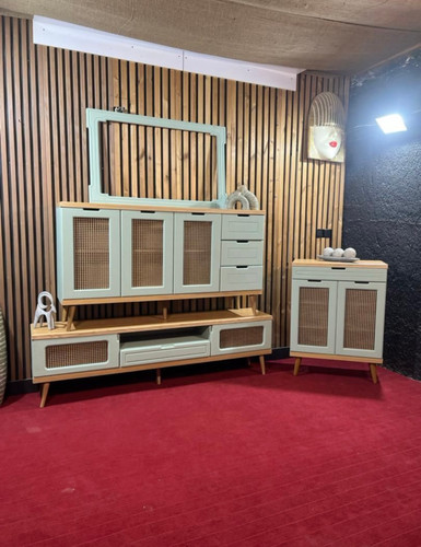 ست آینه کنسول حصیری مدل ویانا