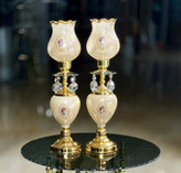 شمعدان طرح سنگی گلدار آویزدار