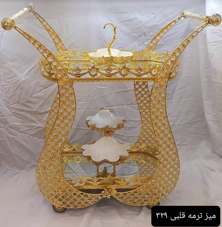 میز بار دوطبقه چرخ دار
