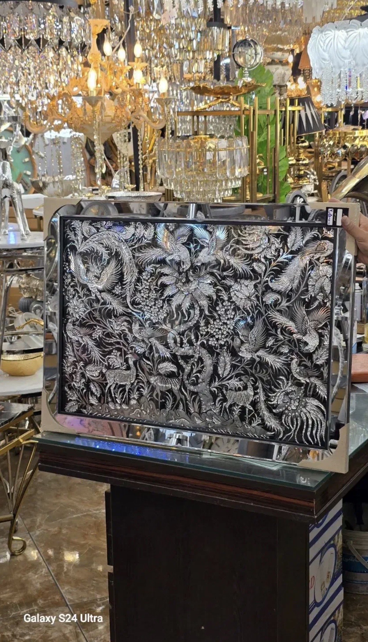 تابلو آینه نقره کوب