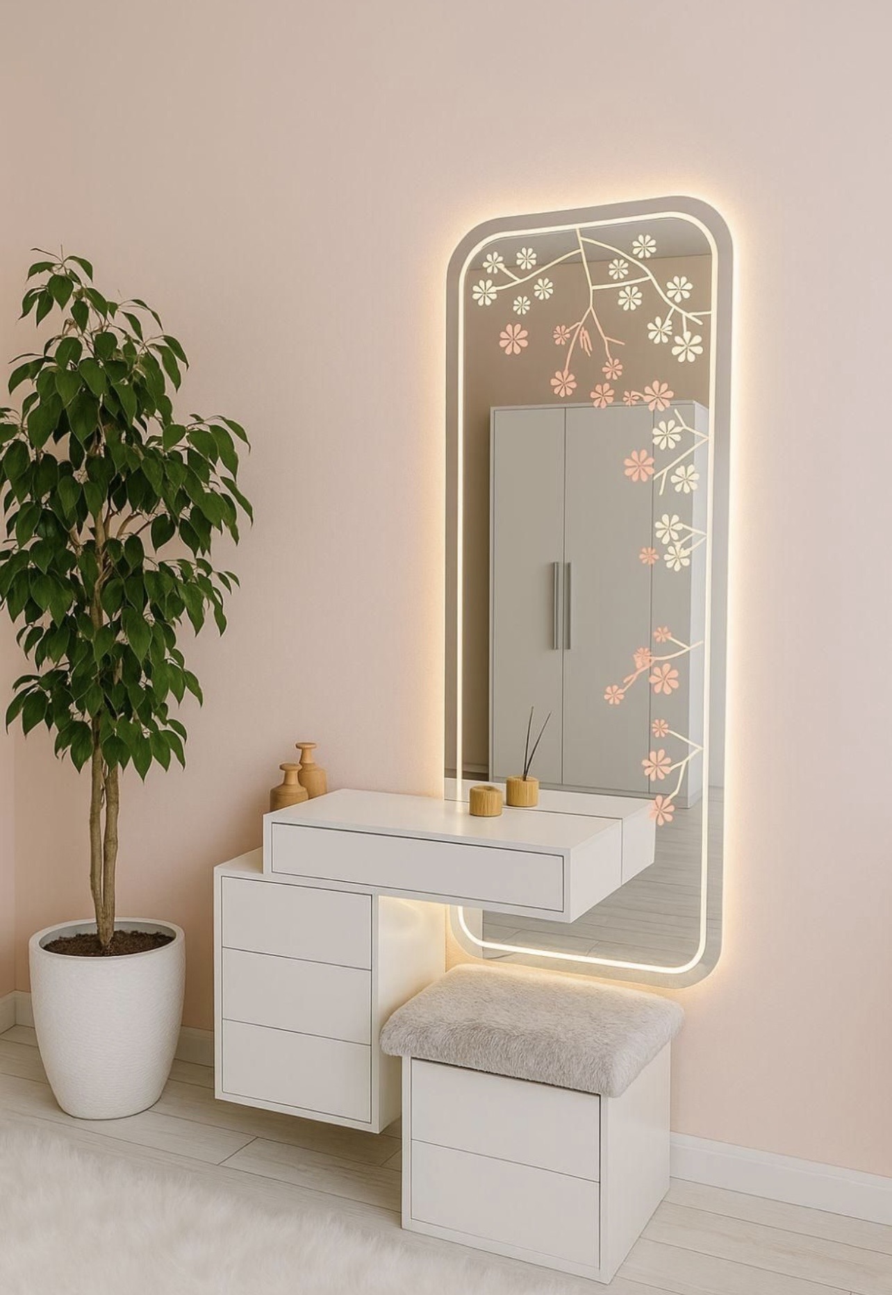 میز آرایش و آینه قدی آیسودا