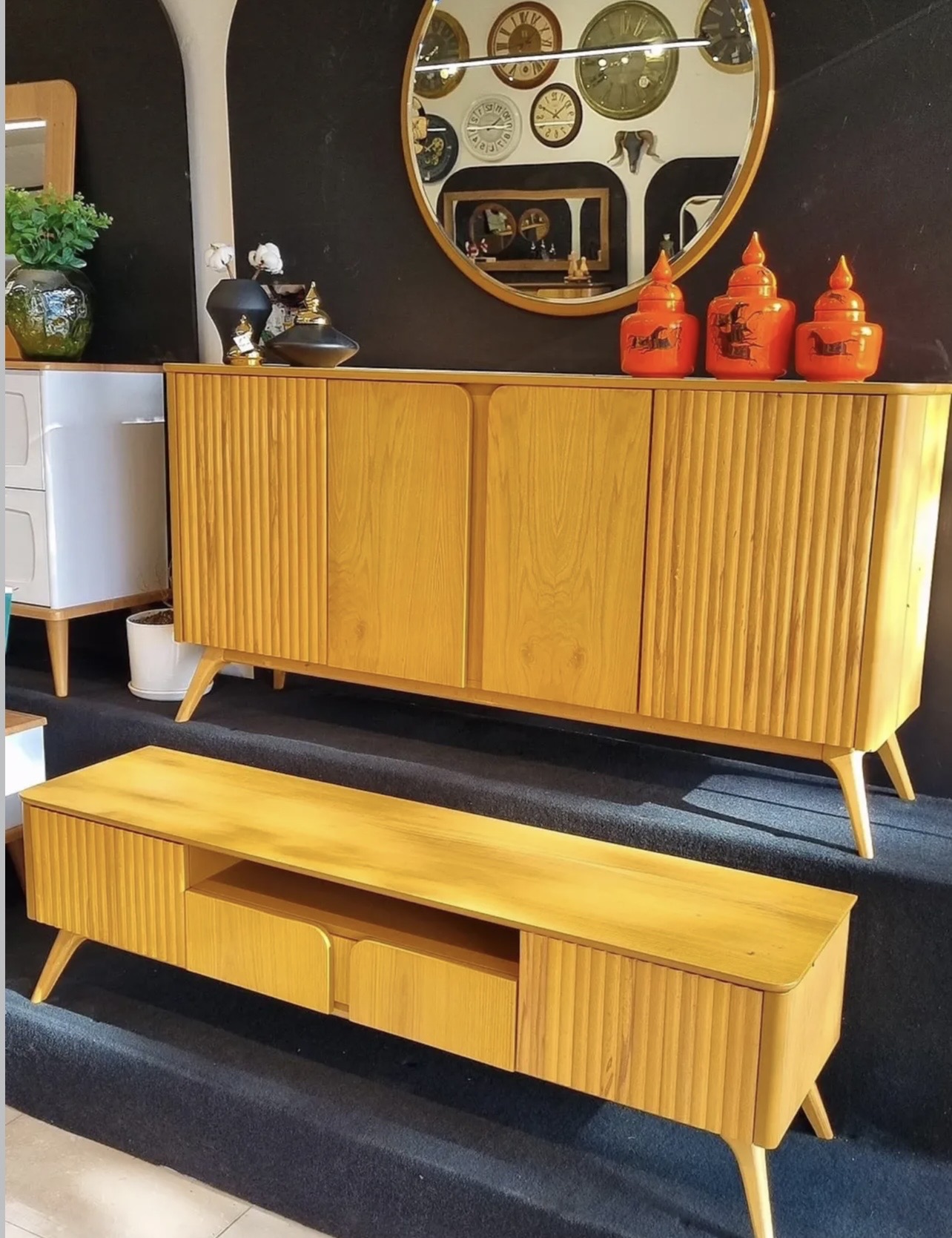 آینه کنسول میز تی وی جلومبلی مدل بلوط