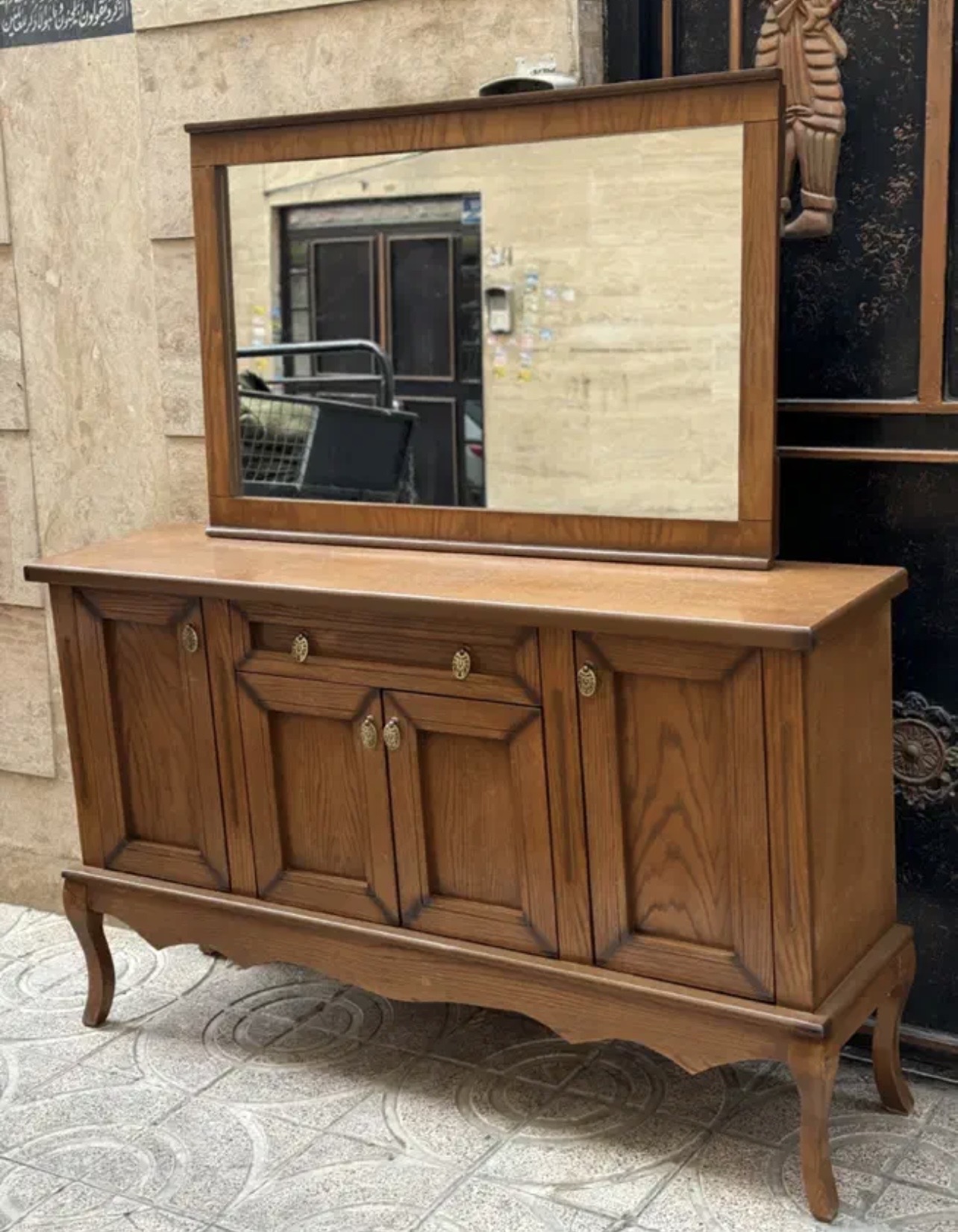 ست آینه کنسول میز تی وی تمام چوبی